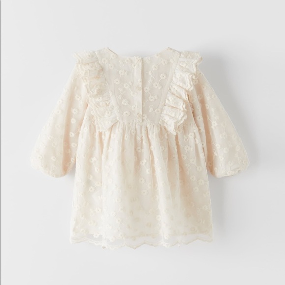 ZARA EMBROIDERED DRESS WITH TULLE 4/5 - Picture 2 of 9